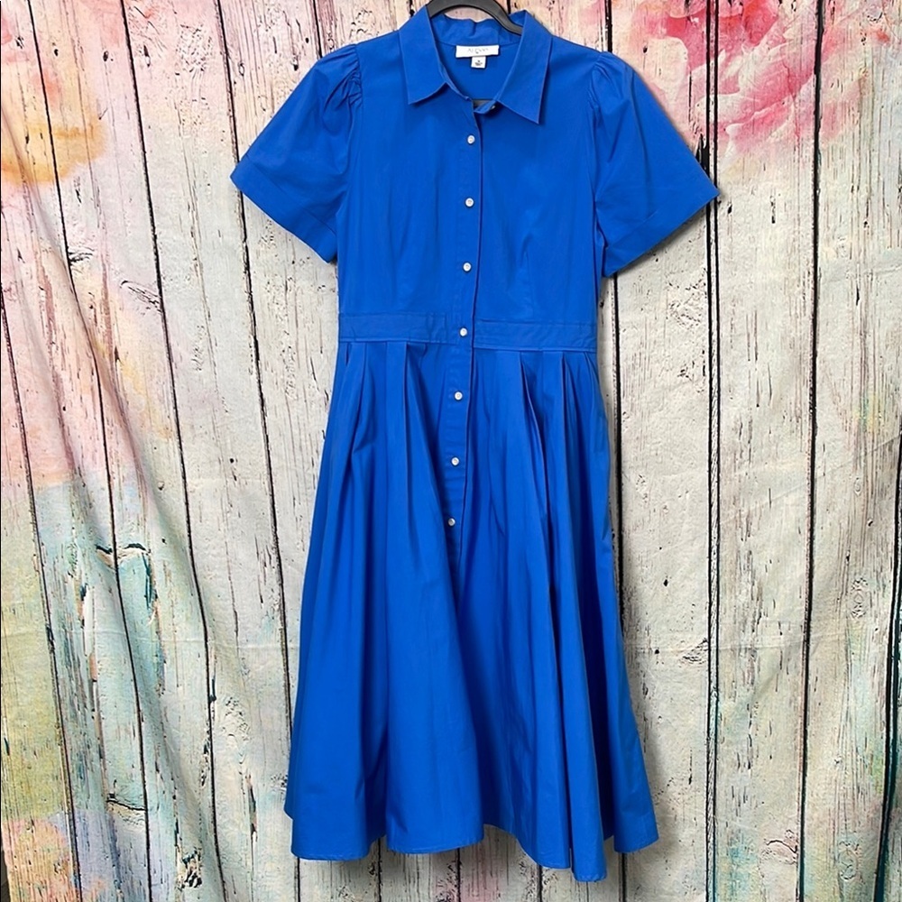 Target Blue Button-Up Midi Dress